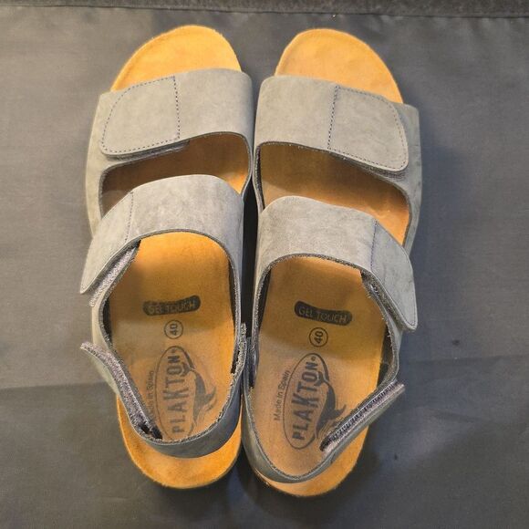 PLAKTON LEATHER VELCRO WOMENS ESPADIDRILLES WEDGE SANDAL - Picture 7 of 16